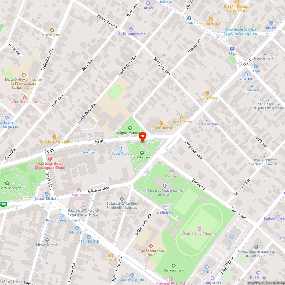 Gazos, gyomos Palota Park bejelentés helye