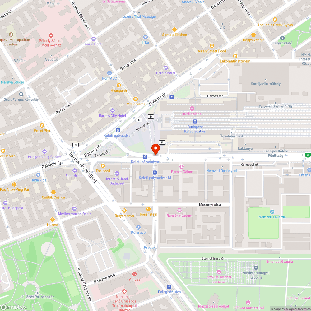 Törött biciklis közlekedési lámpa a Keletinél bejelentés helye