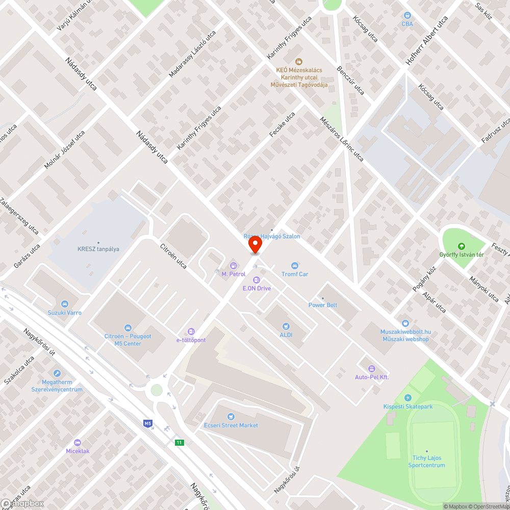 Kátyúk egy helyen bejelentés helye