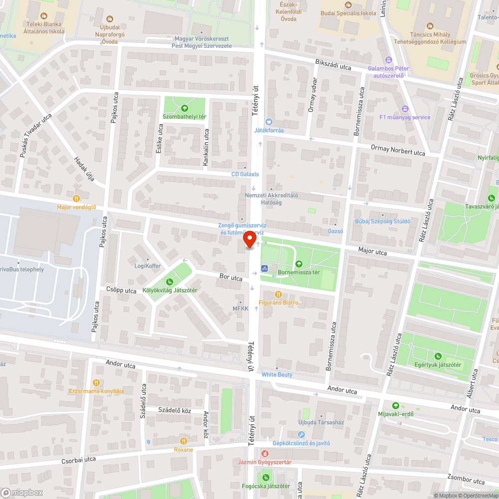 Beszakadt aszfalt bejelentés helye