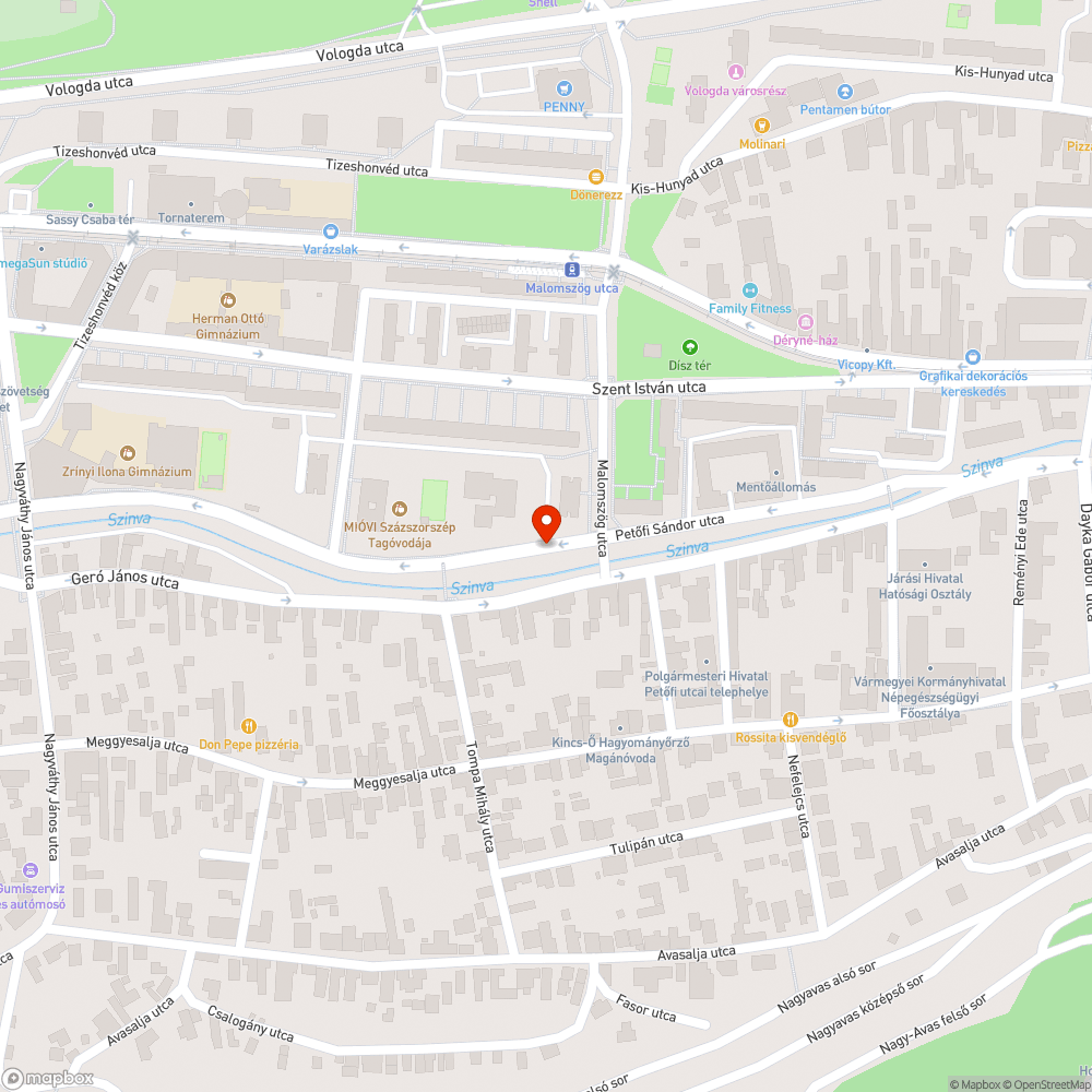 Zajos csatorna bejelentés helye