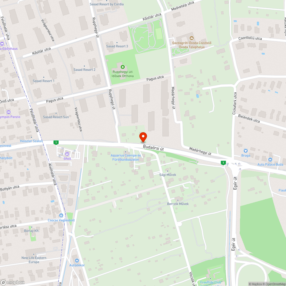 Beszakadt aszfalt a kerékpárúton bejelentés helye