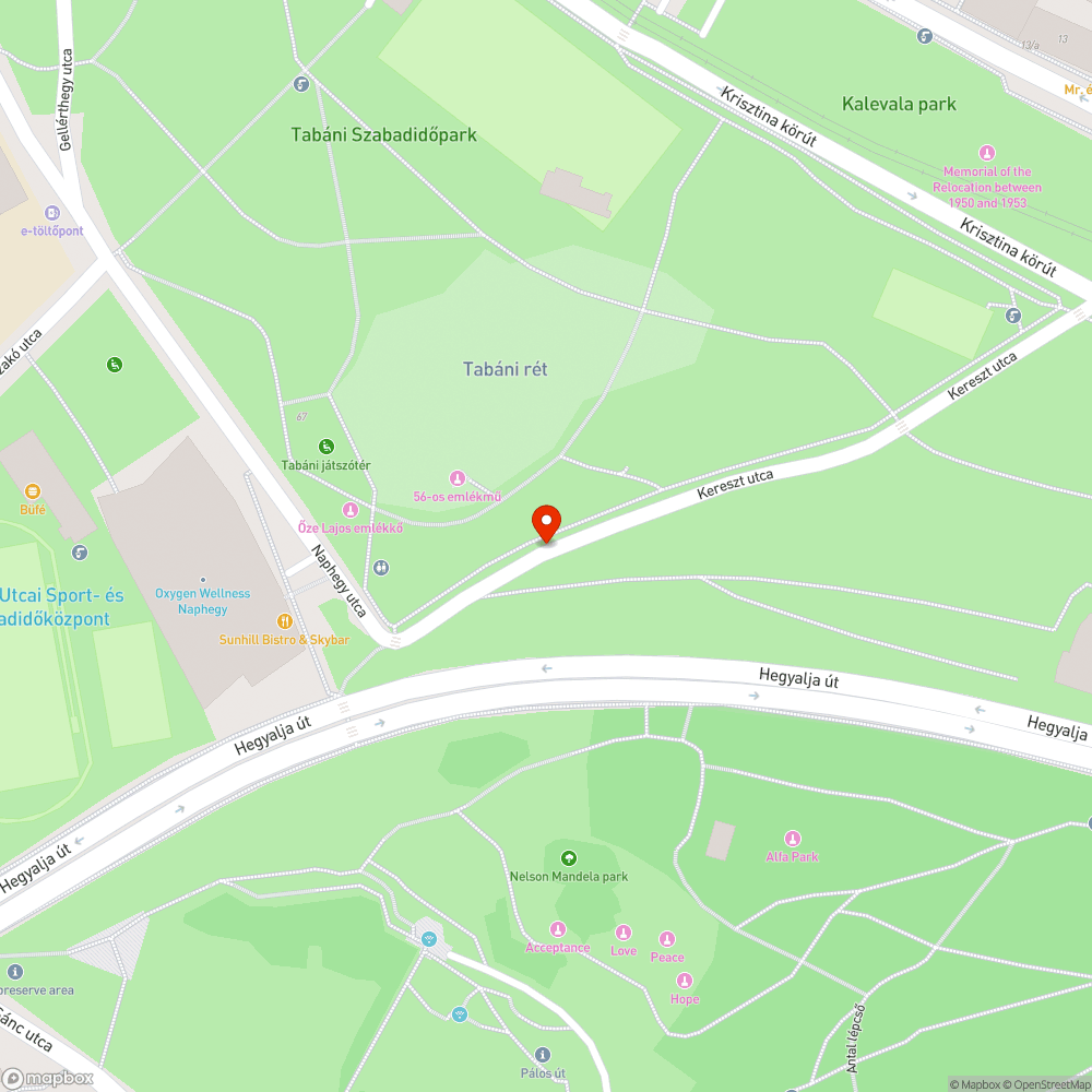 Nem működő köztéri világítás a Kereszt utcában bejelentés helye