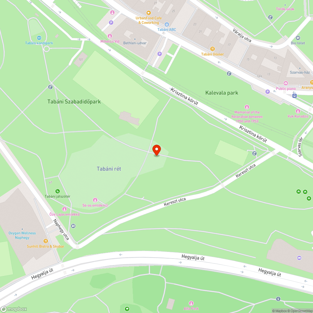 Nem működő közvilágítás a Tabánban bejelentés helye