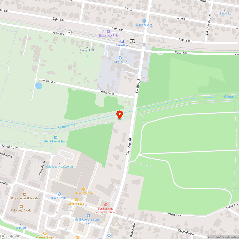 Rákospatak menti kerékpárút megvilágítása bejelentés helye