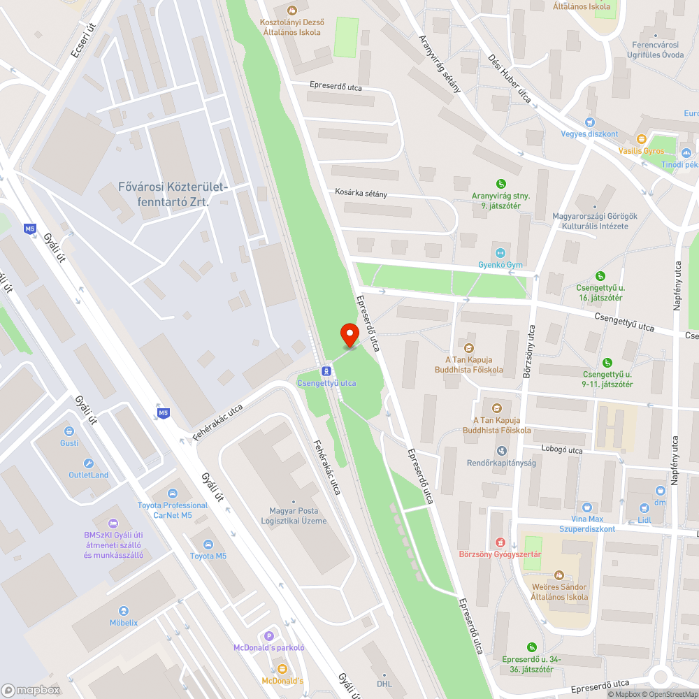 Szemét az erdőben bejelentés helye