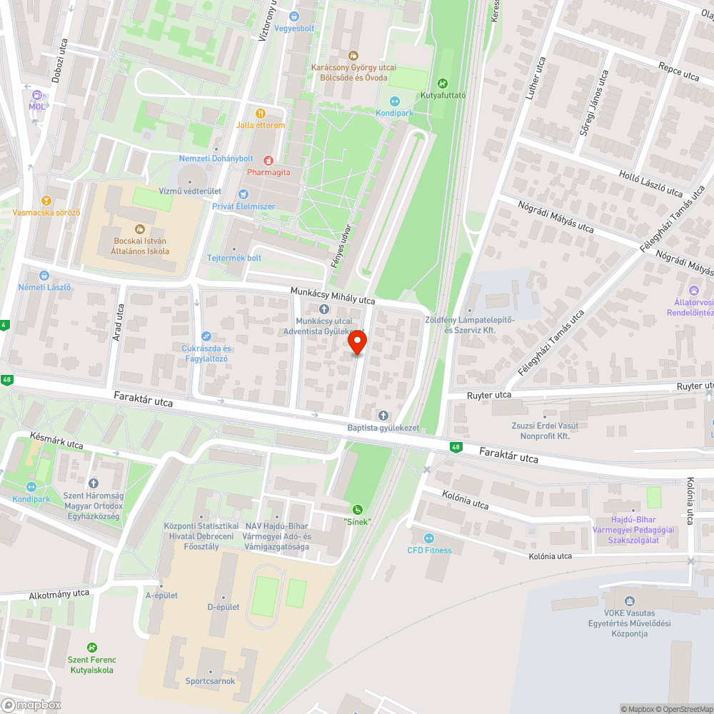 Kiégett fénycső bejelentés helye