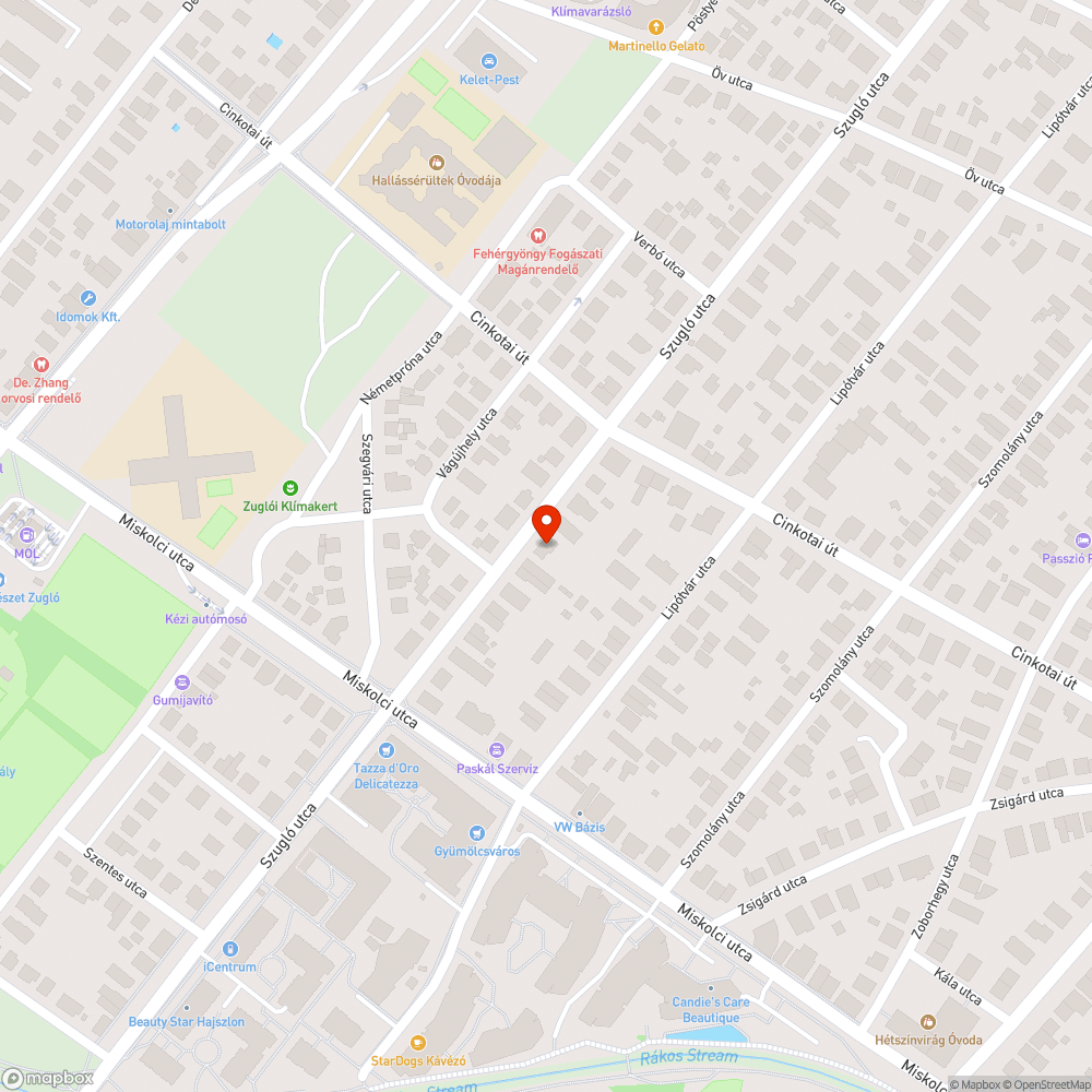 Kátyú bejelentés helye