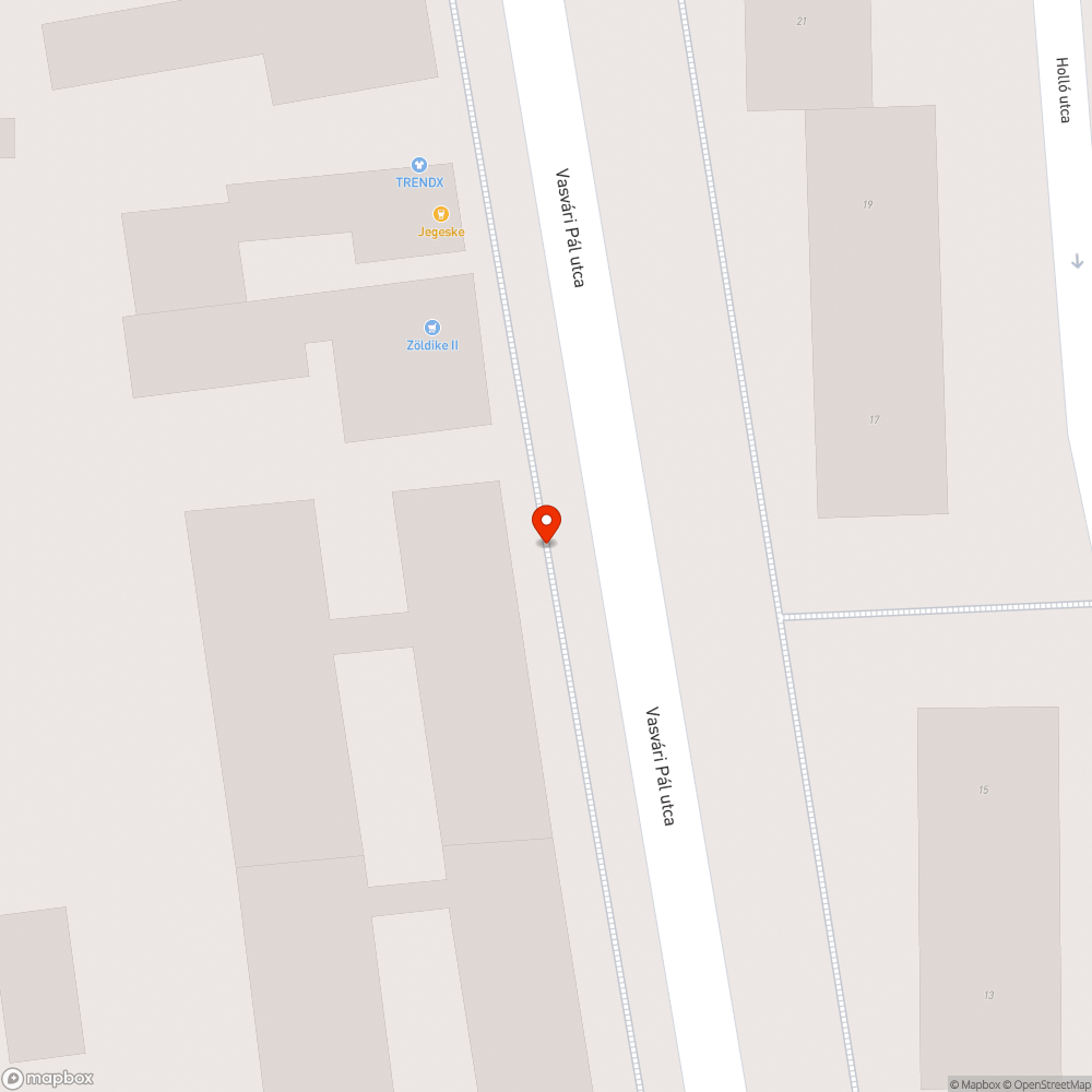 A járda esztétikátlan/veszélyes Vasvári Pál utcán bejelentés helye