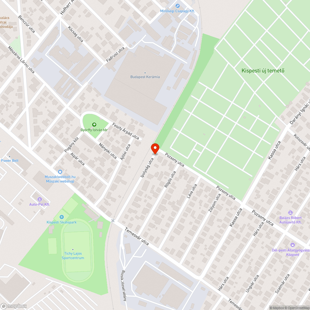 Elhagyott autó bejelentés helye