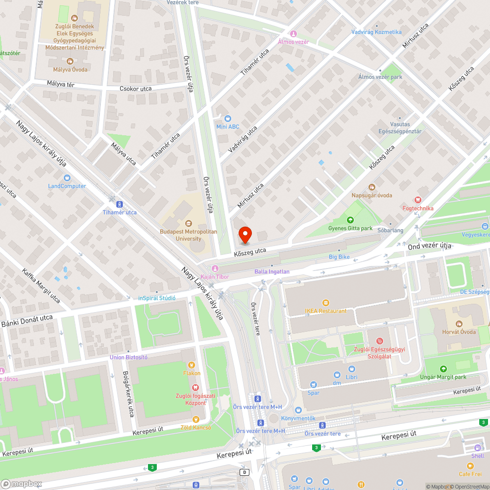 Hiányzó aszfalt a járdán bejelentés helye