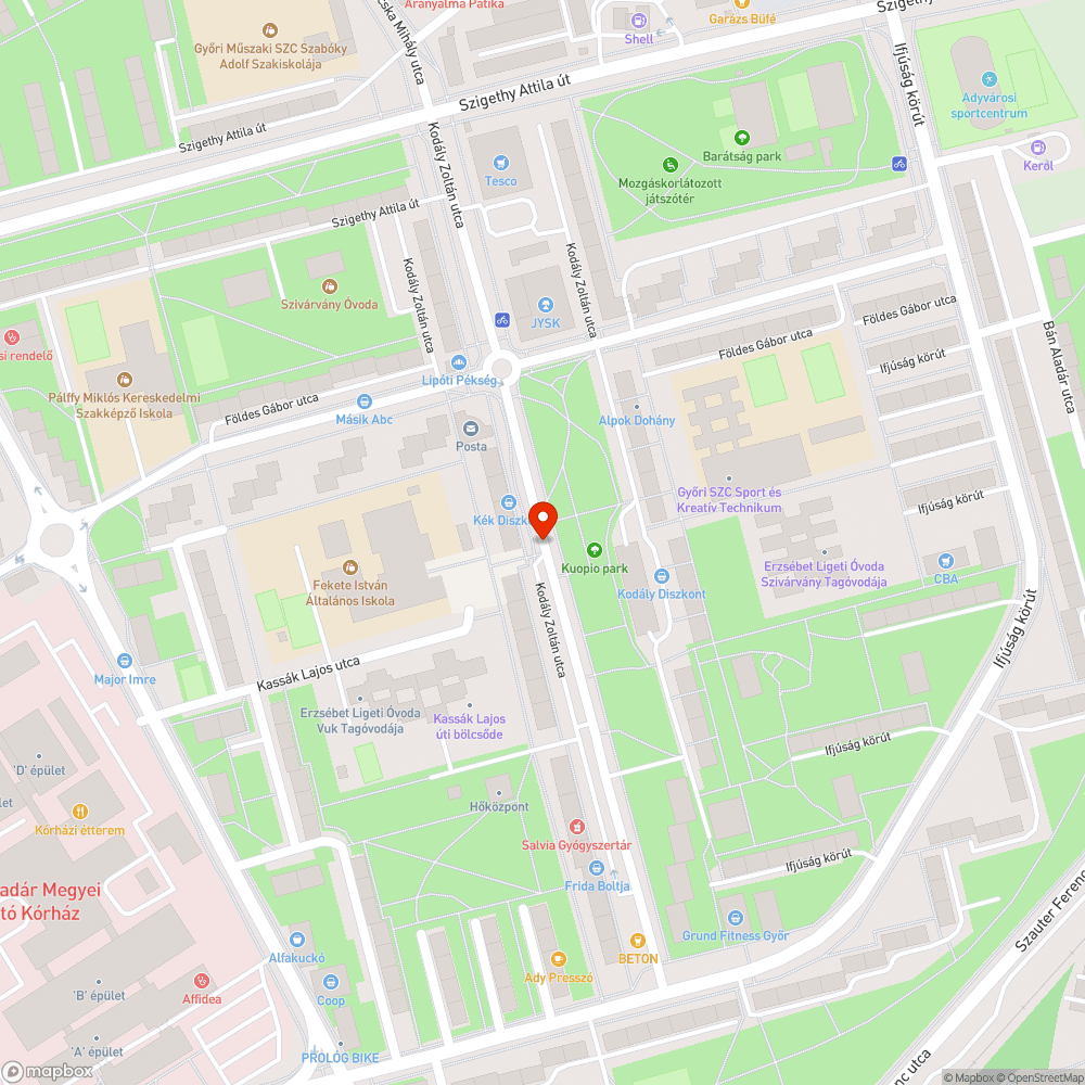 Közvilágítás bejelentés helye