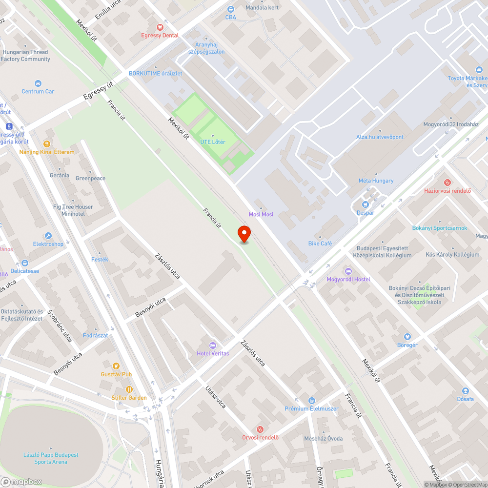 Elhagyott jármű bejelentés helye