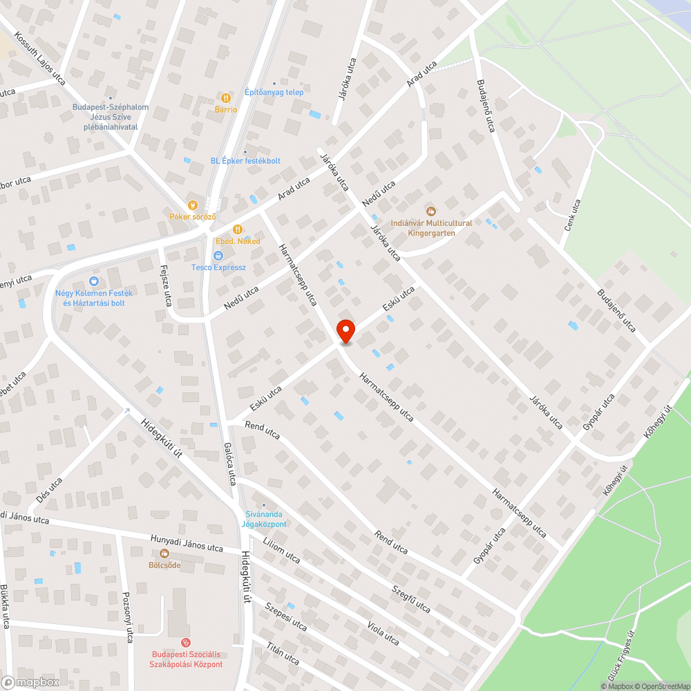 Kátyú bejelentés helye