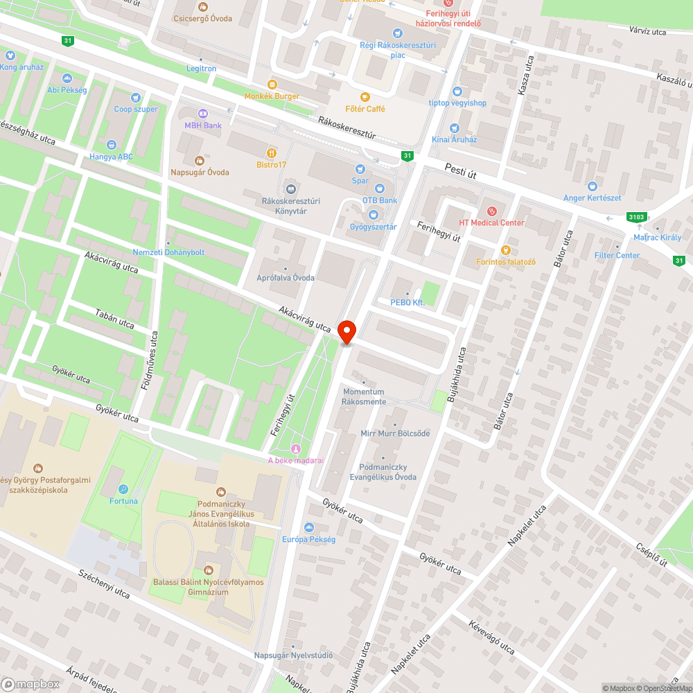 Hírközlési szekrény sérülése bejelentés helye