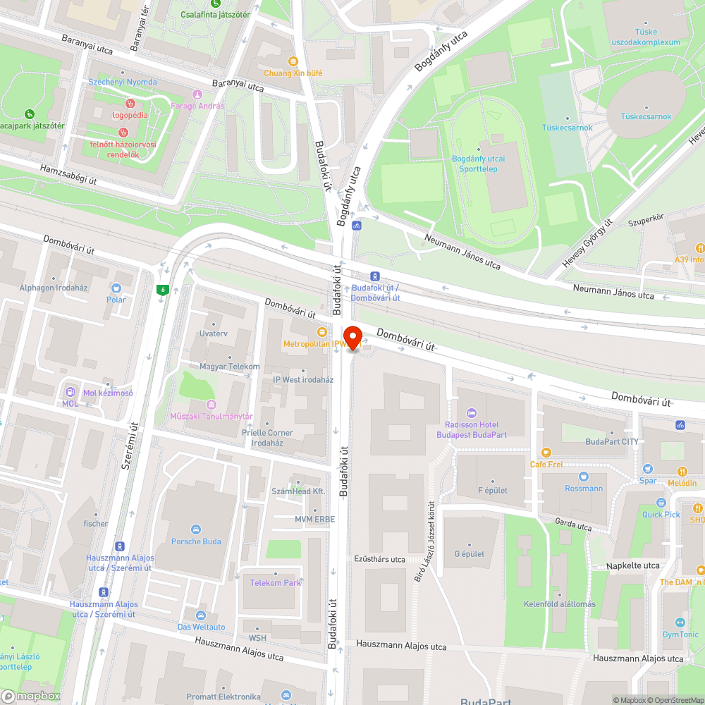 Járdaszigeten parkoló autó bejelentés helye