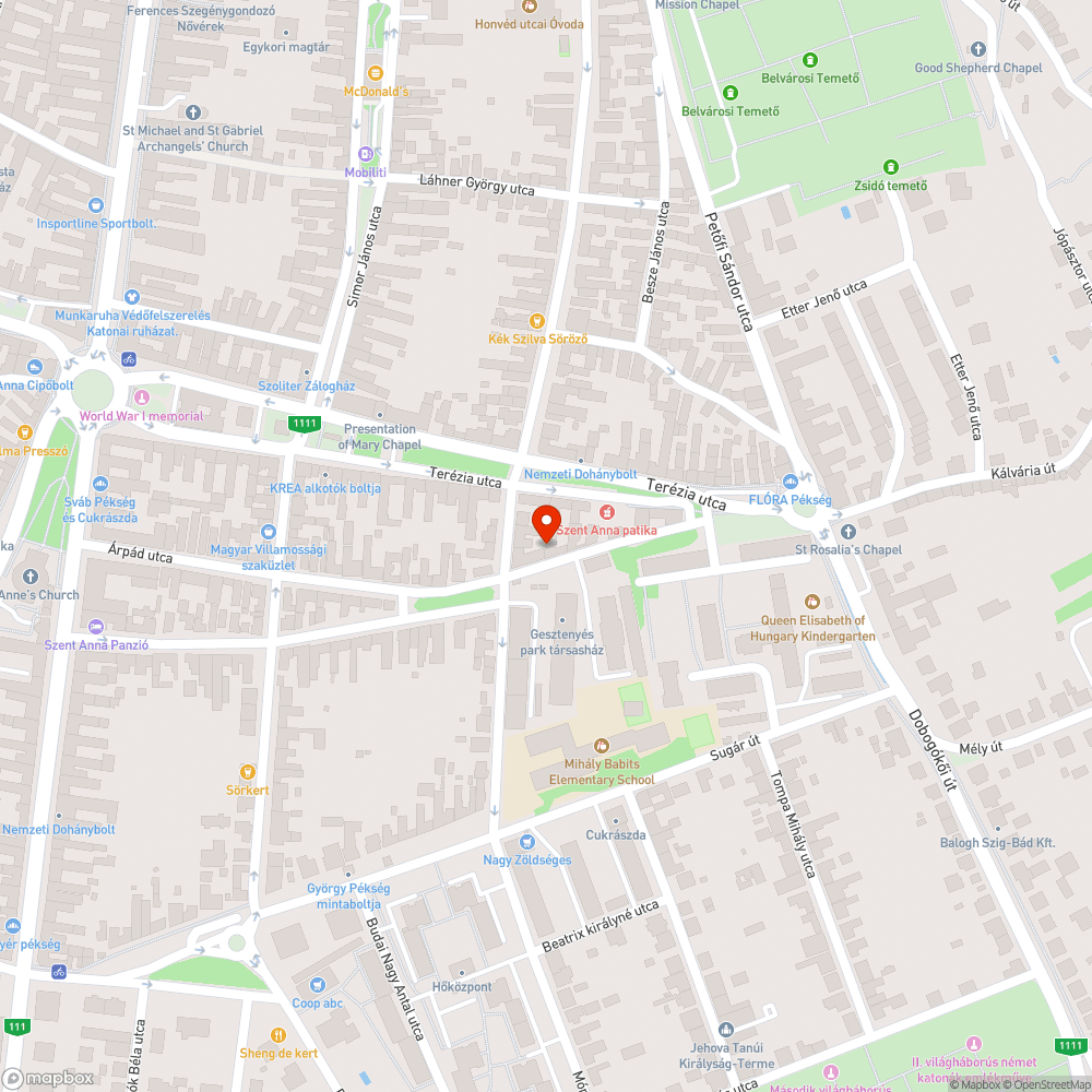 Közterületek takarítása - Esztergom Erzsébet Királyné utca 37A bejelentés helye