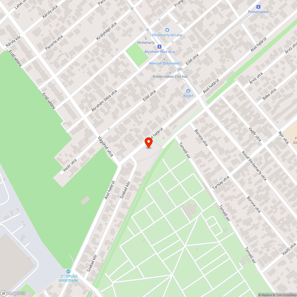 Alsó határ út szemétlerakás bejelentés helye