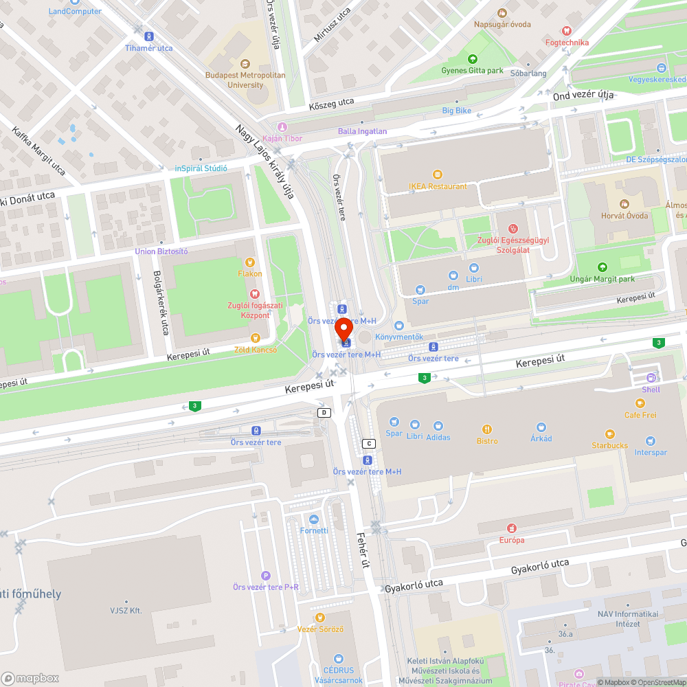 Összefirkált megálló bejelentés helye