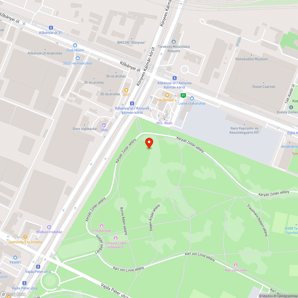 A Népliget egyik részén csőtörés valószinüsíthető bejelentés helye