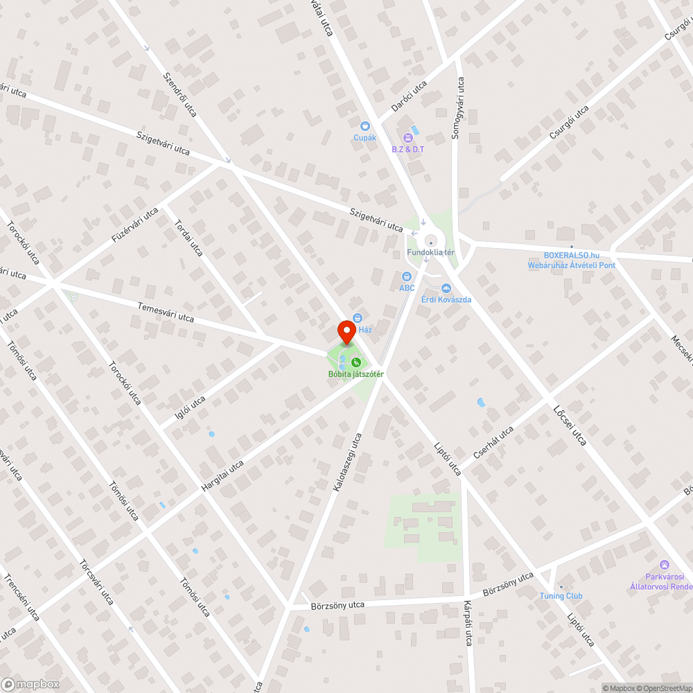 Bóbita játszótéren nem világít a lámpa bejelentés helye