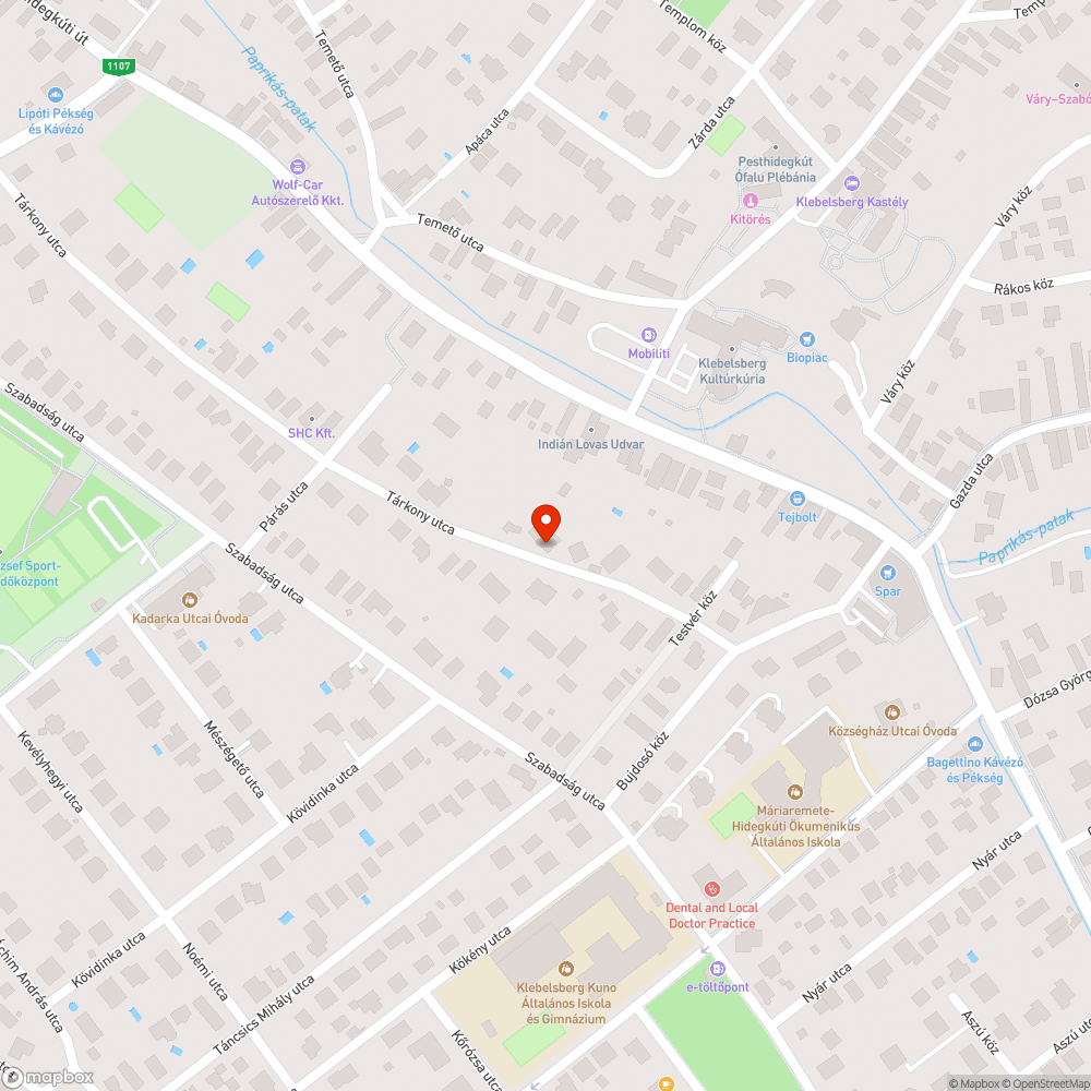 Megsüllyedt úttest bejelentés helye