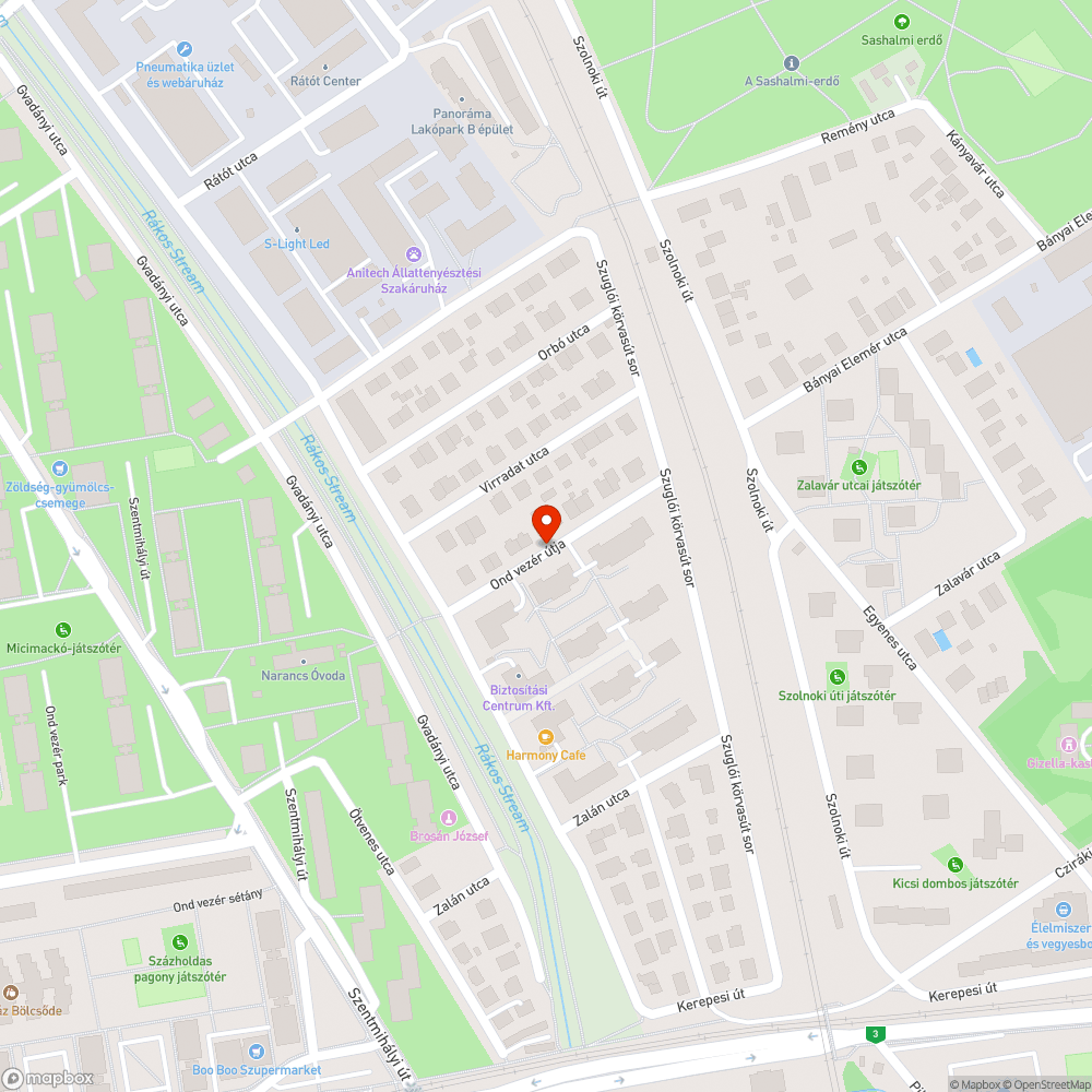 Kátyú az utvonalon bejelentés helye