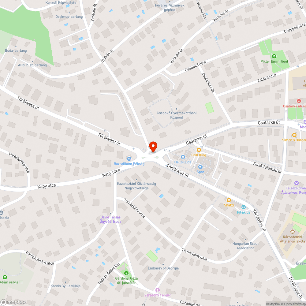 Körforgalom kátyúi bejelentés helye