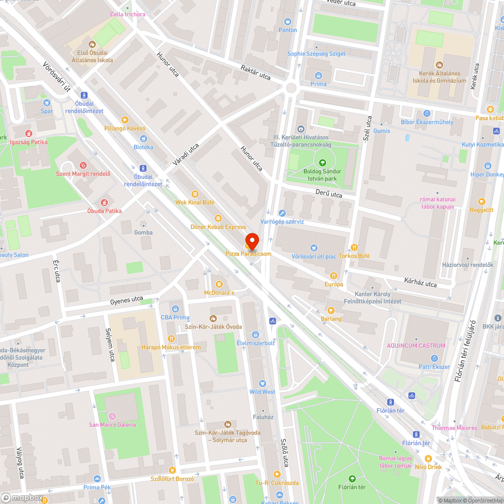 Kerékpárút  akadály bejelentés helye