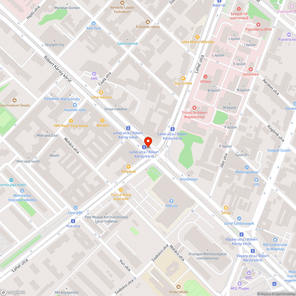 Kiégett lámpa a villamosmegállóban 5.0 bejelentés helye