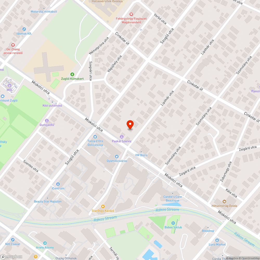 Elhagyott autó bejelentés helye