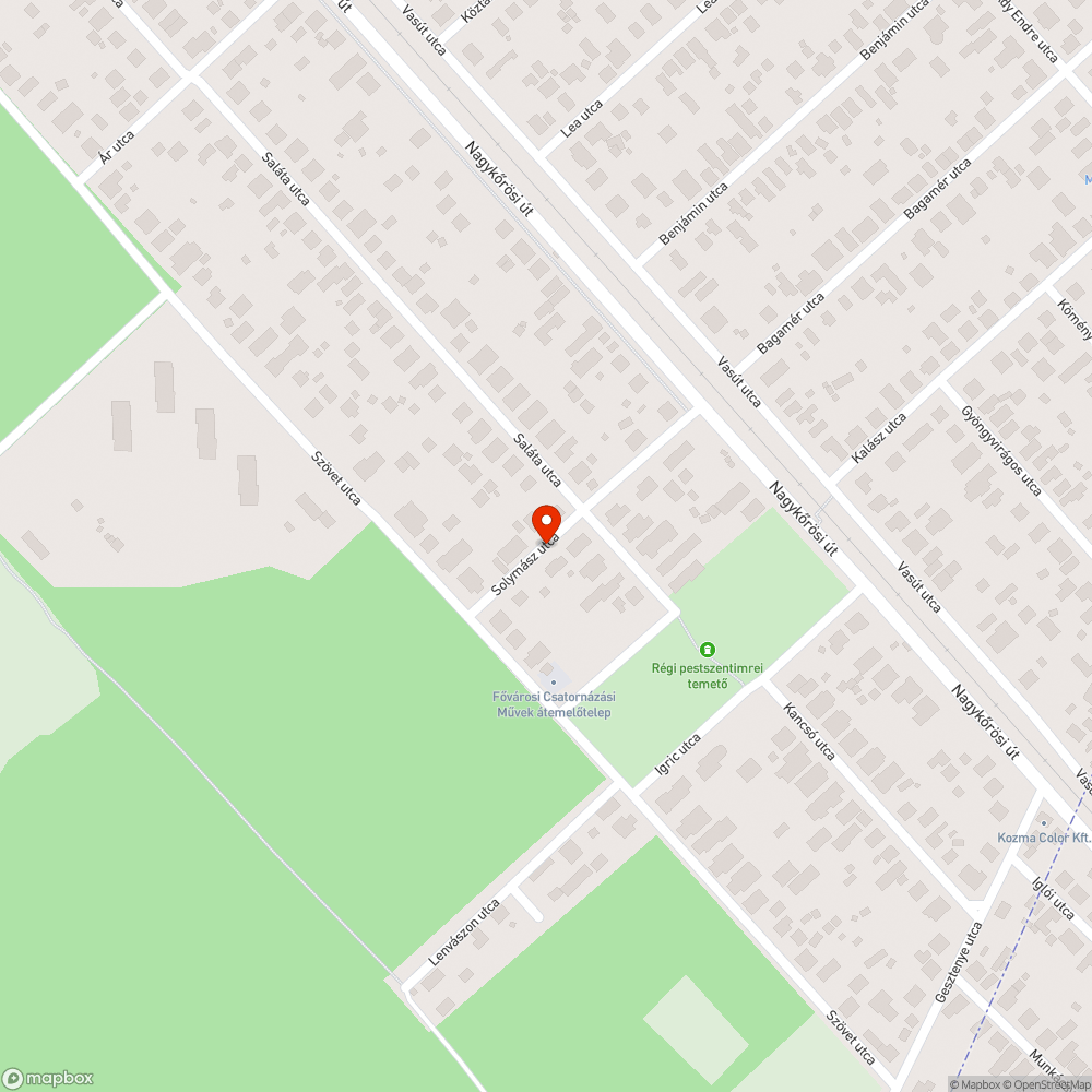 Hibás utcai lámpa bejelentés helye