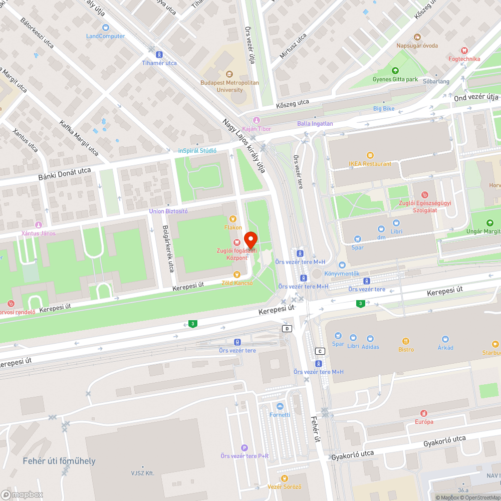 Útbeszakadás bejelentés helye