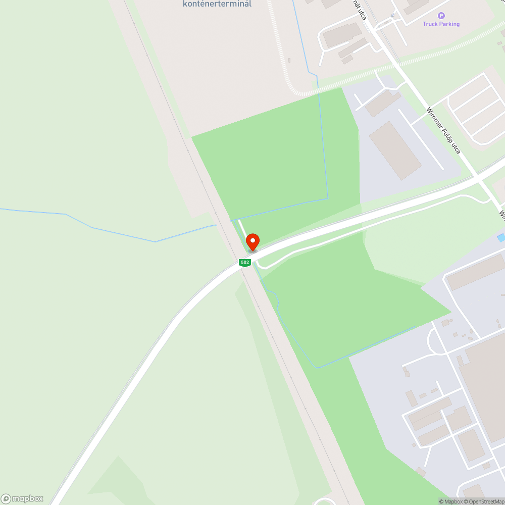 Autógumi amortizáló 502-es útszakasz bejelentés helye