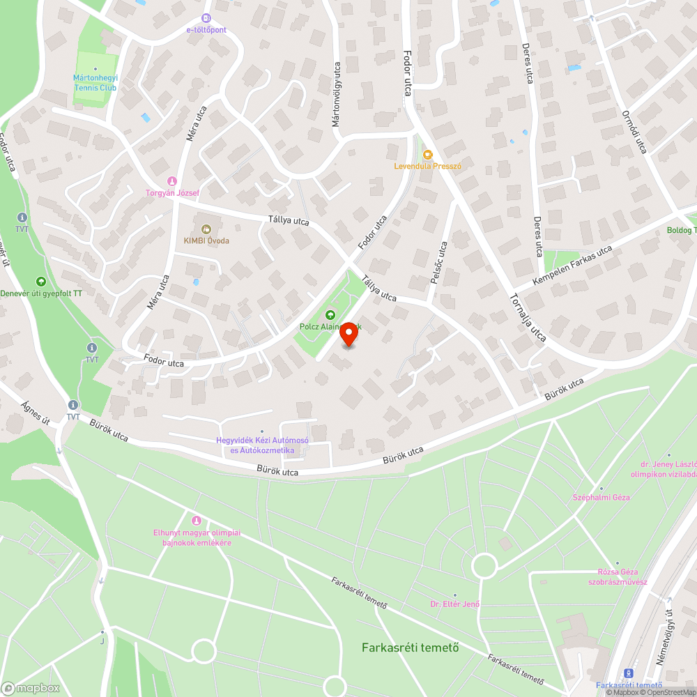 Kiégett lámpa a parkban bejelentés helye