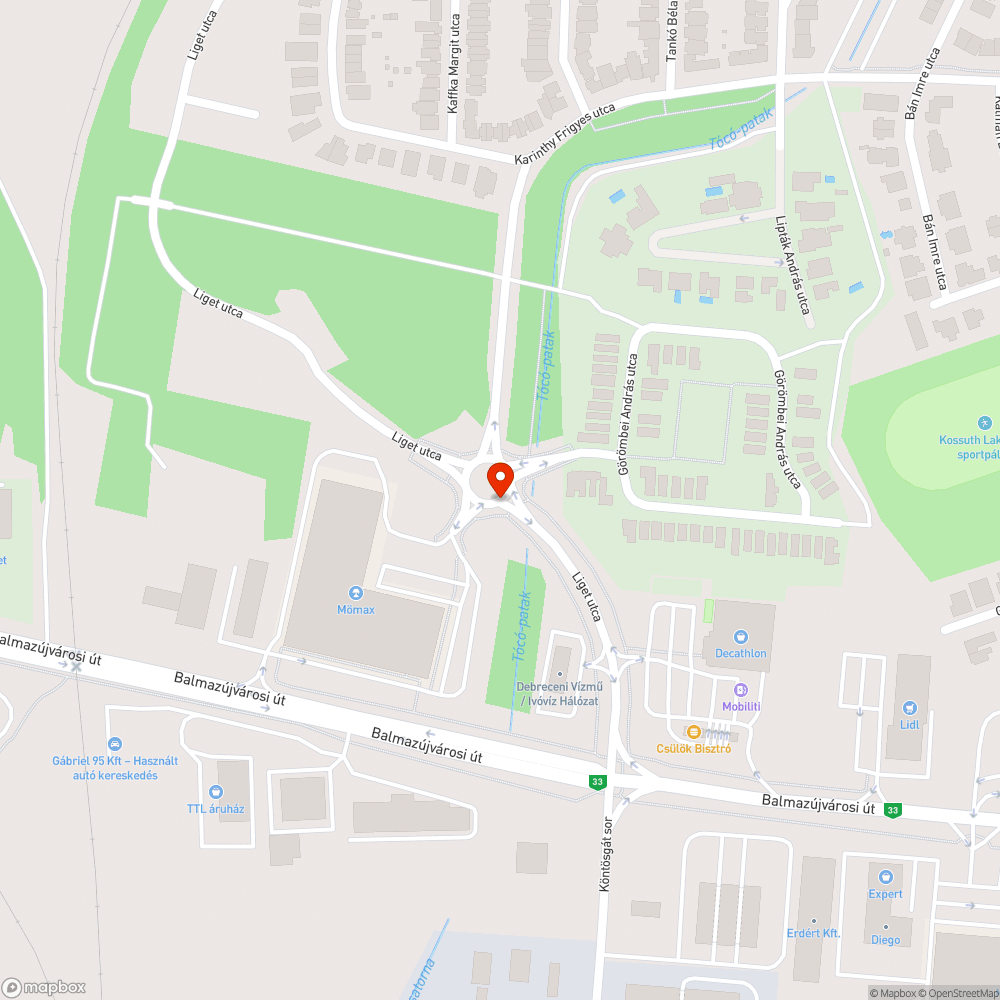 Közvilágítási hiba bejelentése – Decathlon mögötti körforgalom bejelentés helye