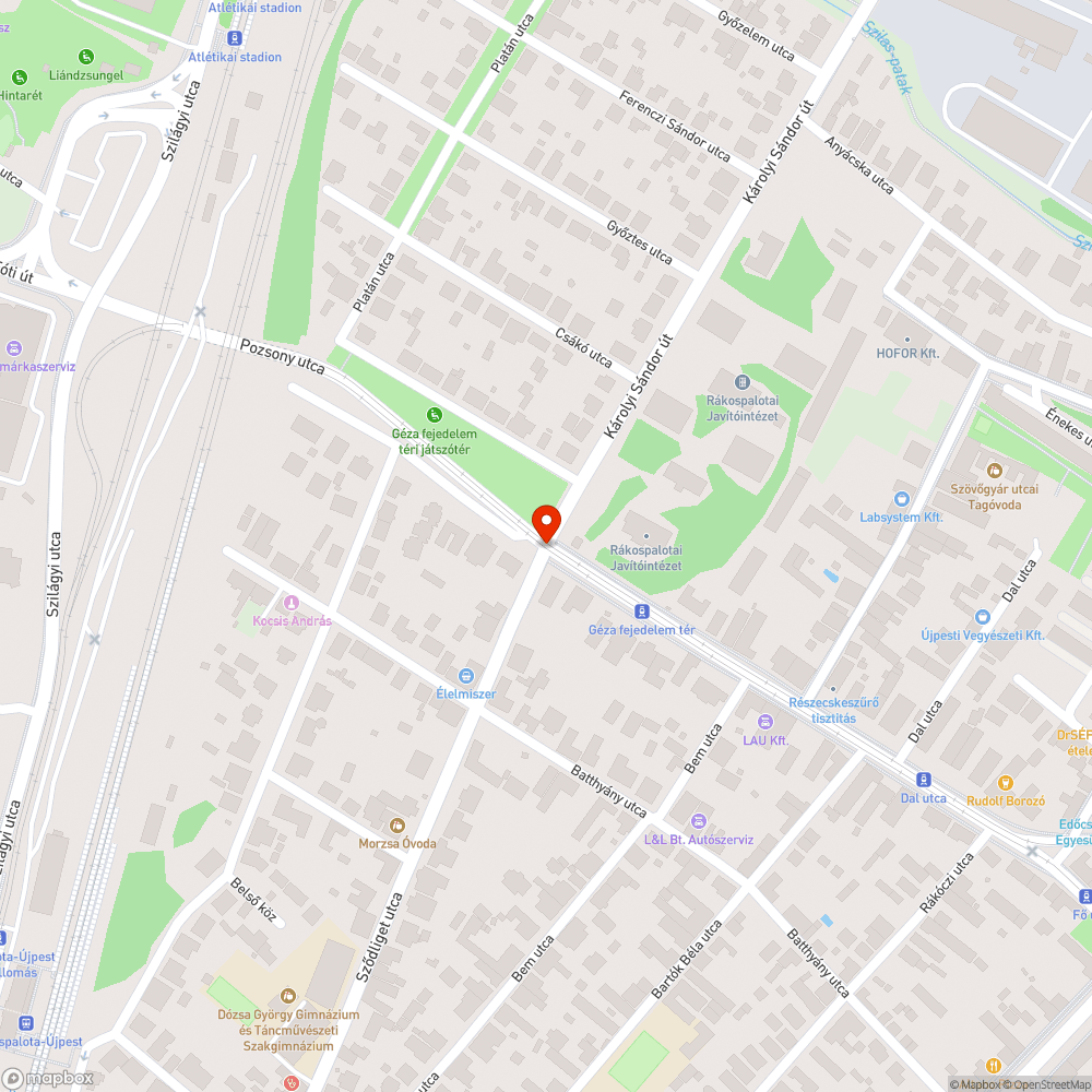 Kátyú bejelentés helye