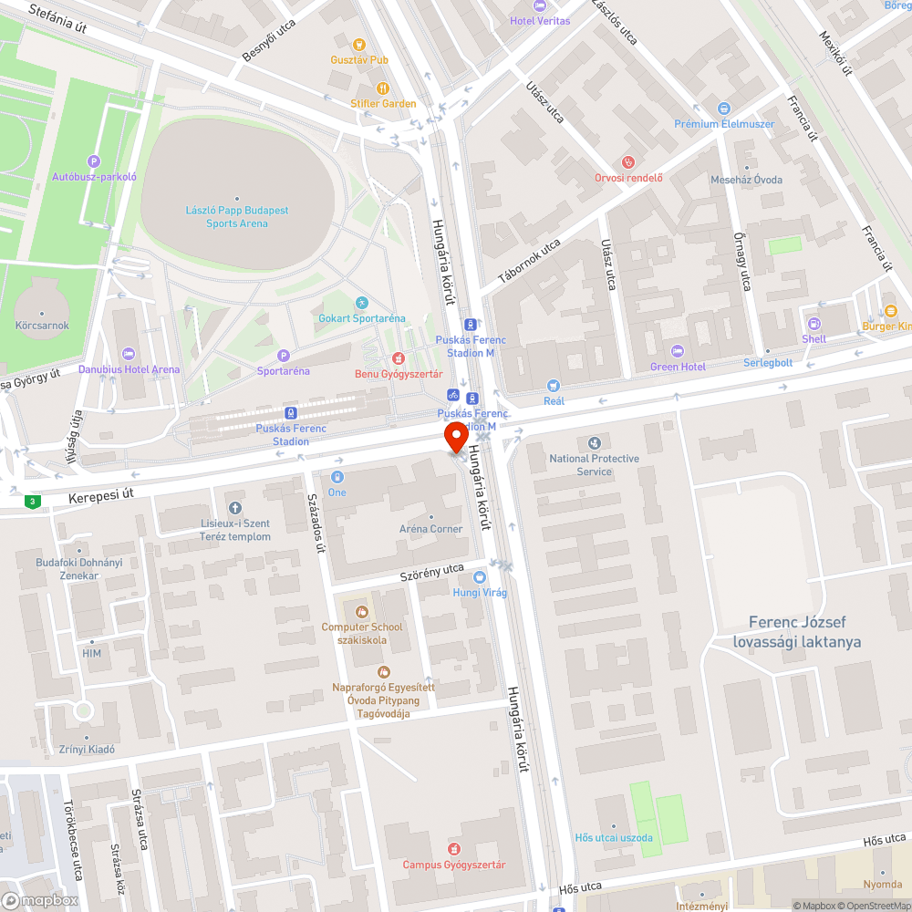 Kidőlt gyalogos-átkelő tábla Kerepesi-Hungária kereszteződés bejelentés helye