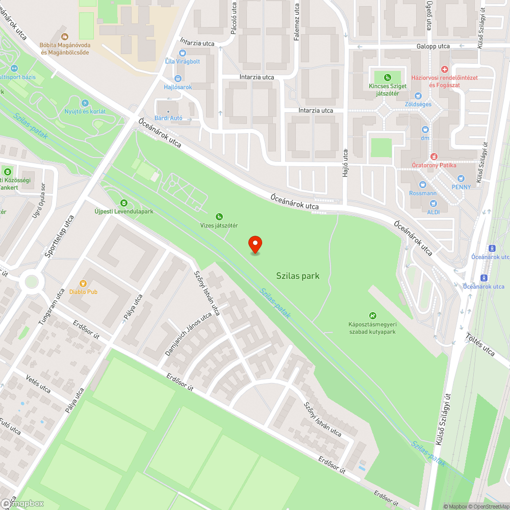 Betonmederben folyó patak bejelentés helye