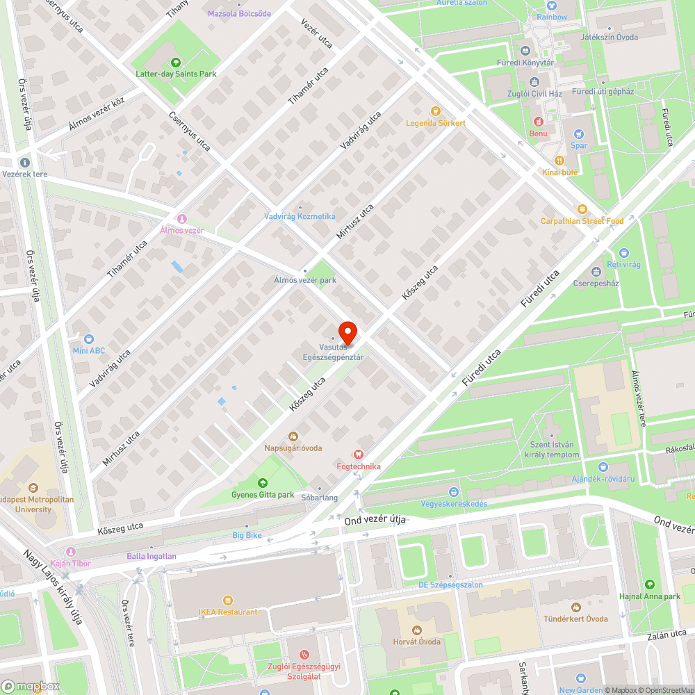 Elhagyott autó bejelentés helye