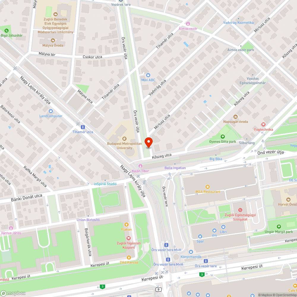 Elhagyott tolószék bejelentés helye