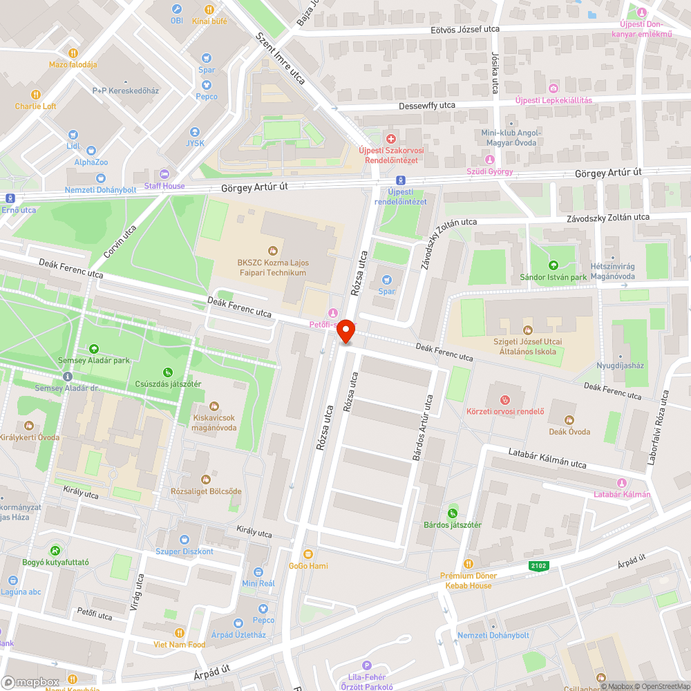 Elhagyott jármű bejelentés helye