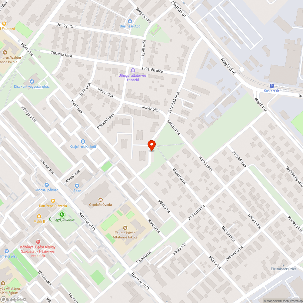 Elhagyott autó bejelentés helye