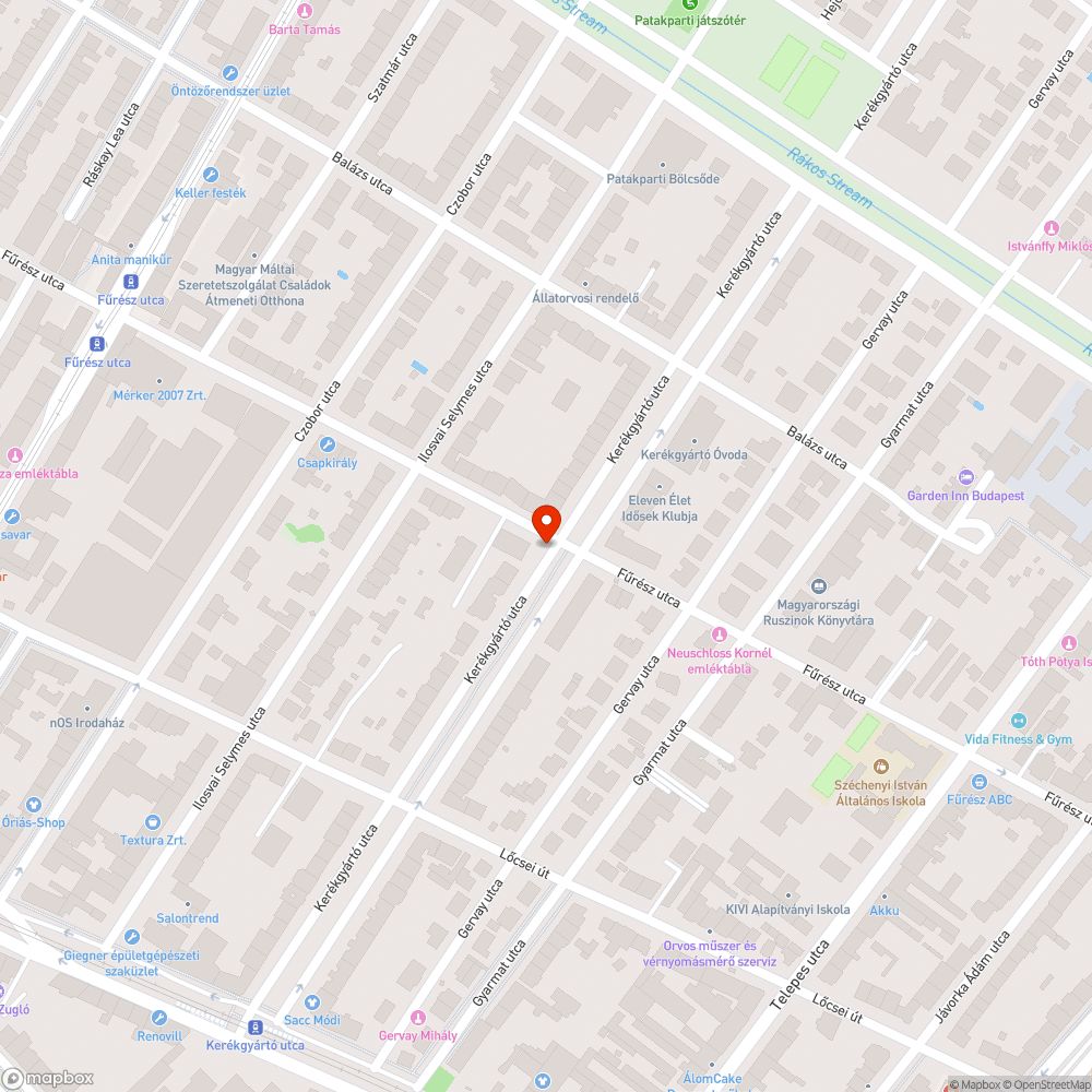 Utcán, zöldterületen rohasztott Suzuki bejelentés helye