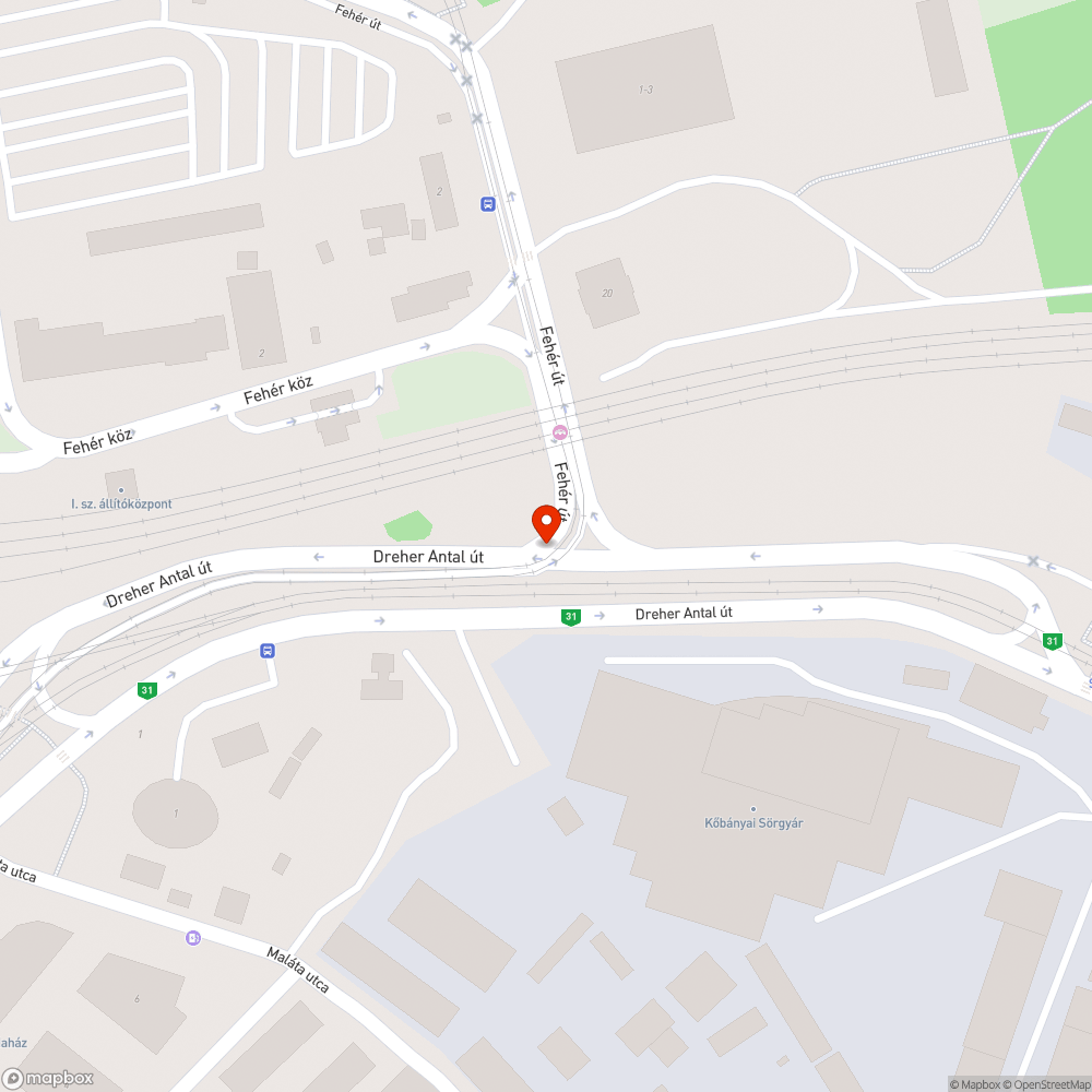 Széteső busz bejelentés helye