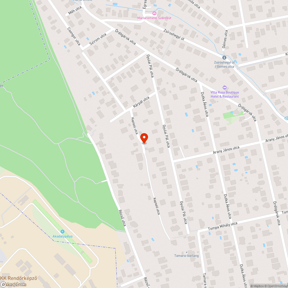 Jeges, meredek utca bejelentés helye