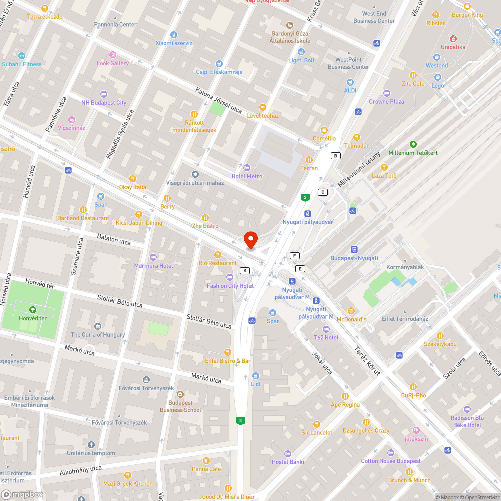 Úthiba bejelentés helye