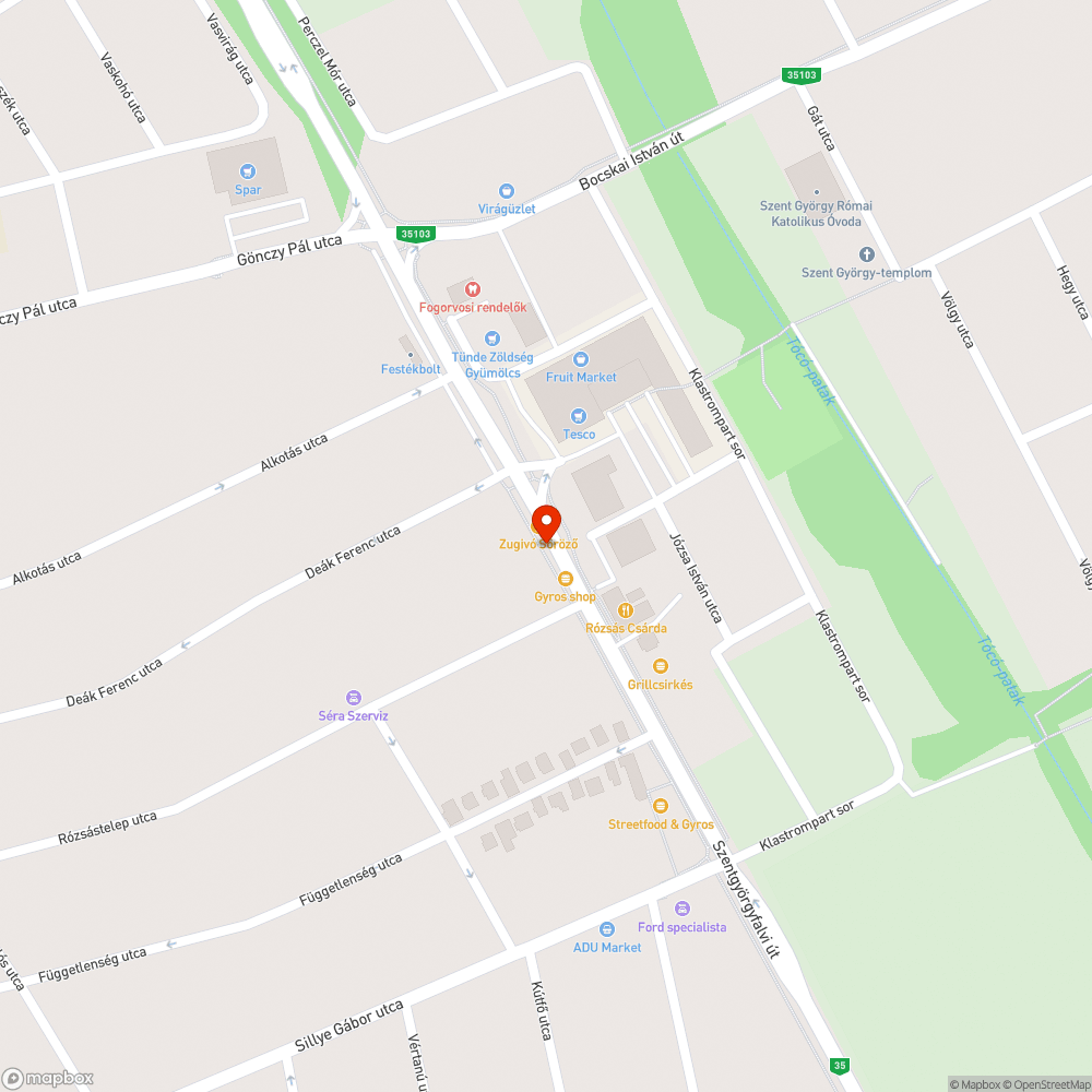 Lepattogzott festékű buszmegálló pad bejelentés helye