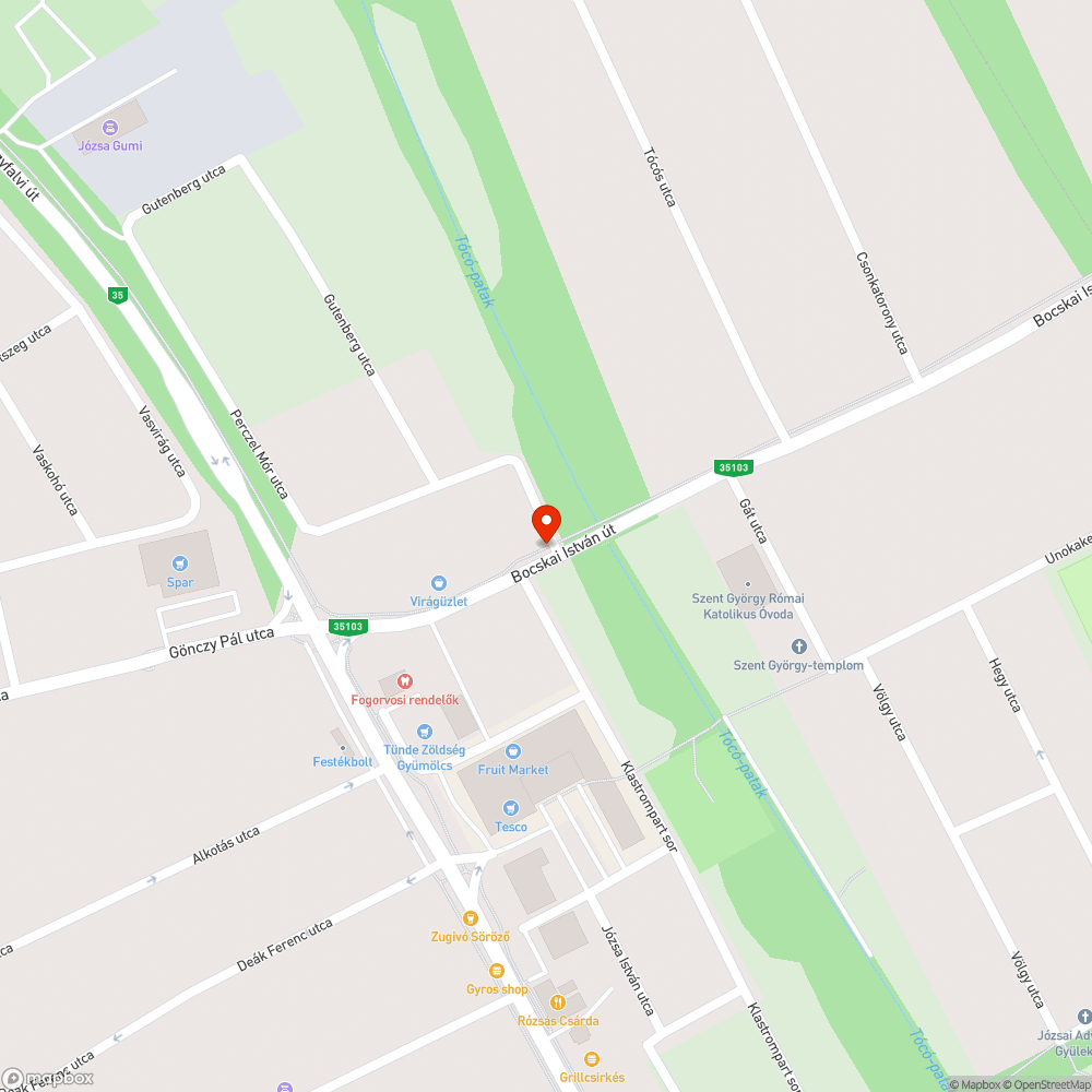 Tönkrement kerékpárút bejelentés helye