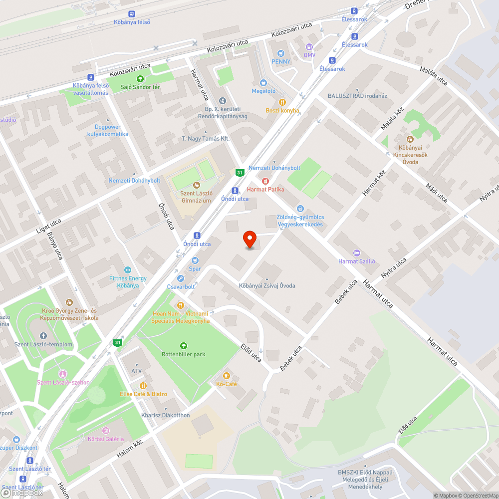 Orvosi rendelőnél lefagyott, jeges, csúszós járda bejelentés helye